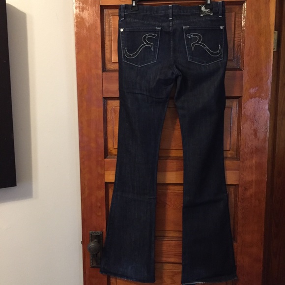 Rock & Republic Dark Wash Flare Sequin Logo 28 - Picture 4 of 8